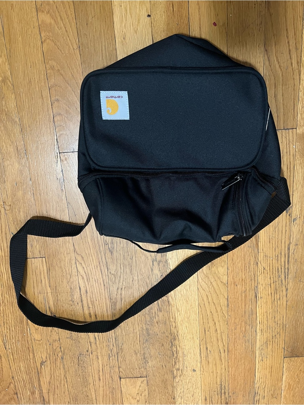 Carhartt Black Messenger Crossbody Bag with Logo Patch